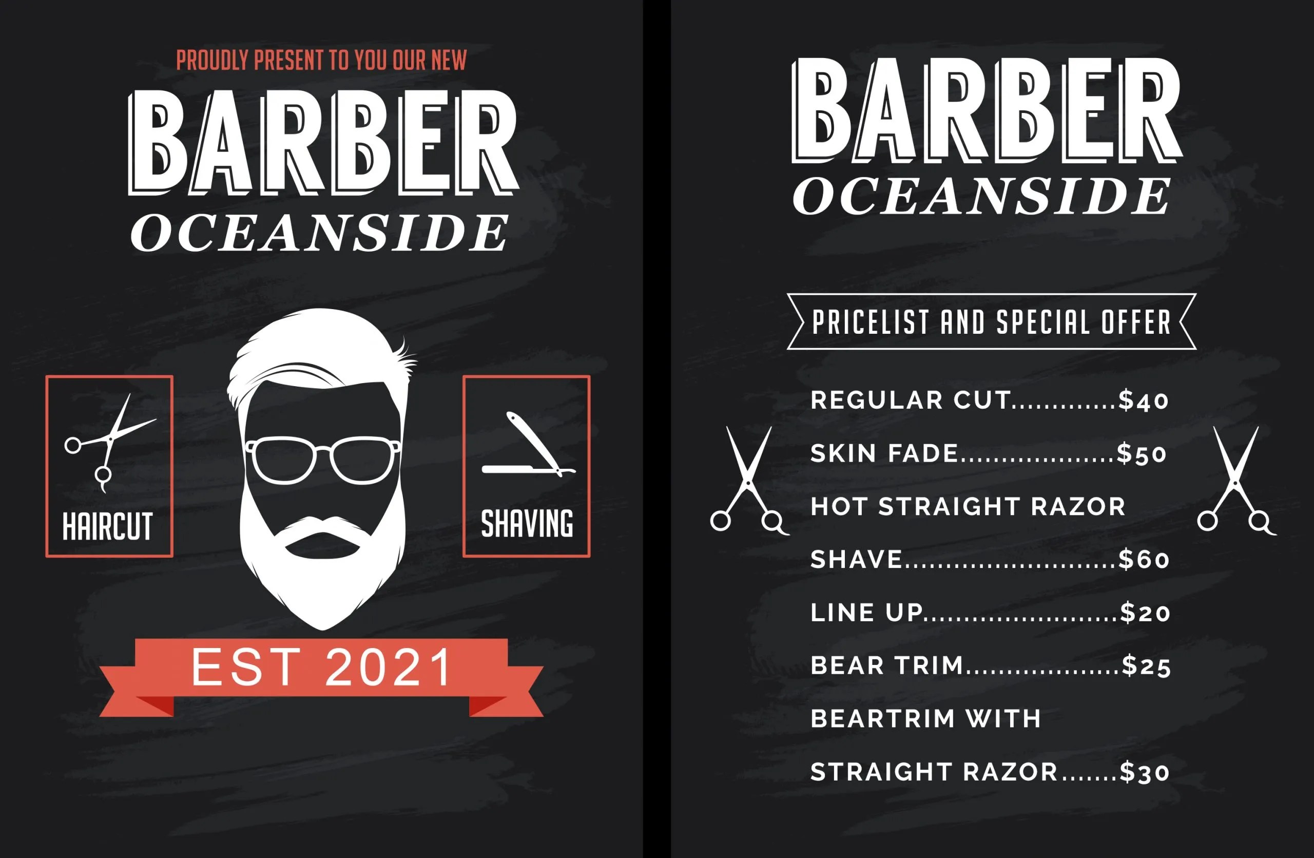 Barber Price Menu
