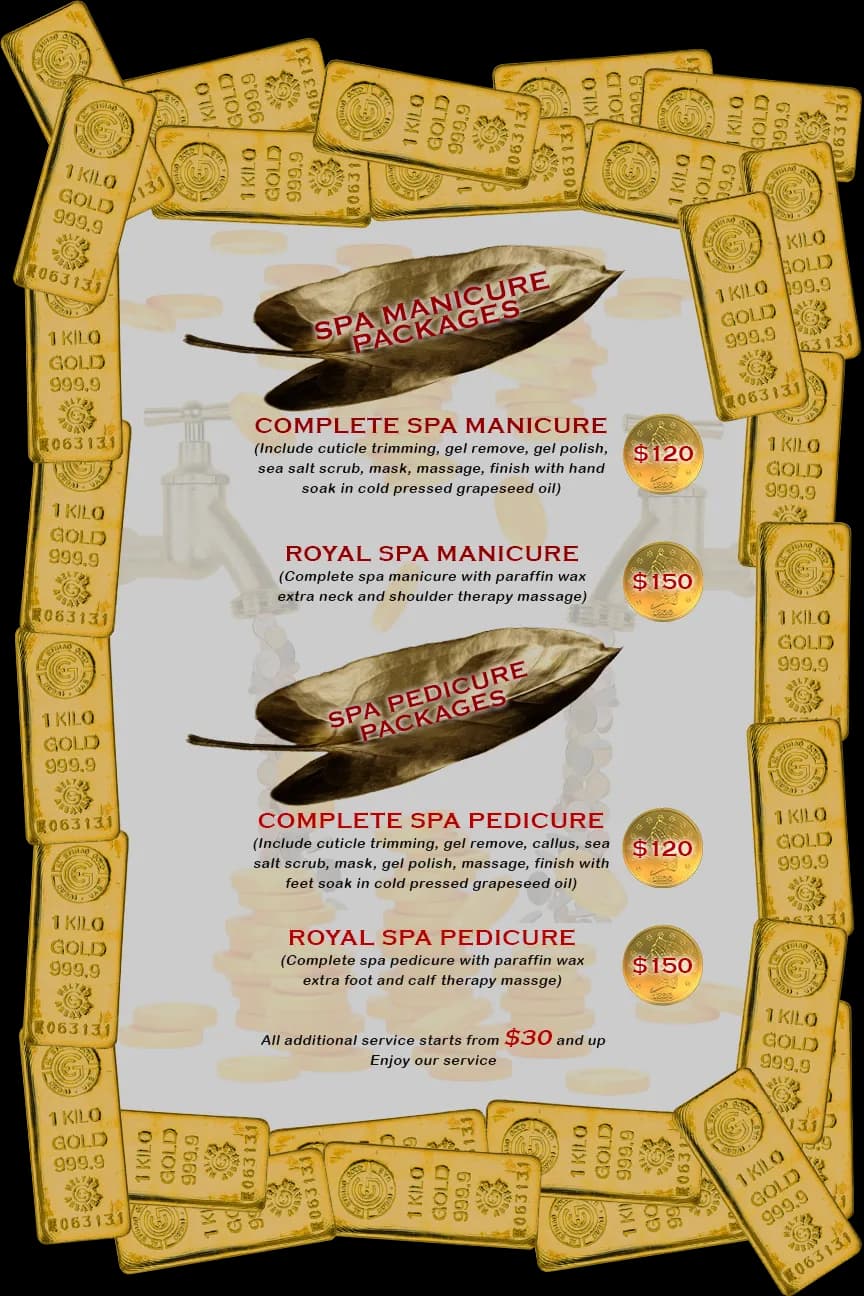 Manicure & Pedicure Price Menu